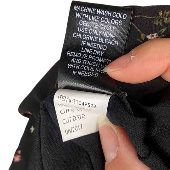 Torrid NWT Black Floral Bird Chiffon Ruffle Faux Wrap Dress SZ 4X - Picture 15 of 15